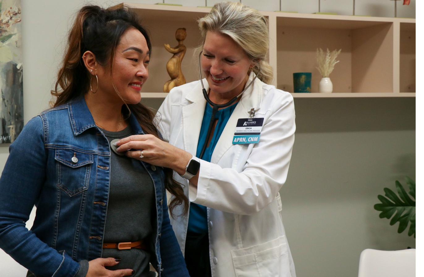 Licensed provider performing a medical examination